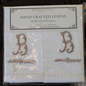 Set of Two Monogrammed Guest Towels